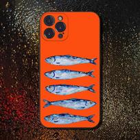 Fish Funny Sardines Phone Case For iPhone 16,15,14,13,12,11 Plus,Pro Max,XS,X,XR,SE,Mini,8,7,Soft Silicone Black Cover iPhone14ProMax gray