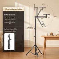 2026 Multi-Functional Phone Floor Tripod: Portable Top-Down & Live Streaming Holder white