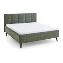 Khaki spalvos dvigulė lova audiniu dengta su sandėliavimo vieta su lovos grotelėmis 180x200 cm Nova – Meise Möbel