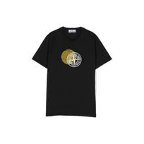 Stone Island T-Shirt Loose Fit Round Neck Logo Letter Print Short Sleeve Kids Tops Black 781621070-V0029 12 white