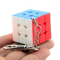 3cm Mini 3x3x3 Rubiko kubas Raktų pakabukas Profesionalūs edukaciniai žaislai Raktų žiedas Cubo Magico Dėlionė Vaikams Edukaciniai žaislai white