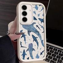 Shark Dolphin Print TPU Case For Samsung Galaxy A17 A56 A57 A36 A26 A55 A16 A15 A37 5G S25 Edge S26 S23 Ultra S24 FE Phone Cover Galaxy S24+