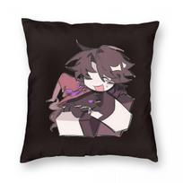 Two Time Forsaken Azure Square Pillowcase Polyester Linen Velvet Printed Zip Decorative Pillow Case Bed Cushion Cover 18 Peach skin 30*30(CM)-1Pcs gray
