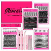 TikTok Fluffy 60D 80D 100D 150D Diy Eyelash Clusters Kit 3D Thin Band Thick Volume Diy Lash Cluster Kit 4Mix-01 juoda