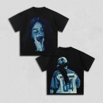 Billie Eilish Y2k Graphics Cotton Unisex Shirt Short Sleeve Men's Women's Hip-hop 2026 Fan Gi S gray