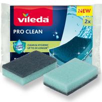 Vileda Pro Clean Dishwashing Sponge with Enzymes, 2 pieces