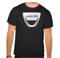 Dacia Logo Car Black TShirt 804 3XL white