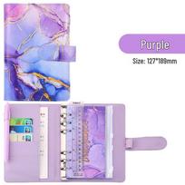 Marble Pattern A6 Loose-Leaf Budget Planner Notebook with Leather PU Cover and Buckle Closure. white