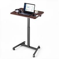 VEVOR Stalas stovint, Reguliuojamo aukščio mobilus stovimas stalas su 4 ratukais, 650 x 480 mm Mažas kompiuterio sėdėjimo-stovėjimo riedantis darbo stalas su kabliuku 65 x 48 x 1.8 cm