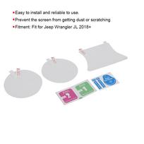 3Pcs Set Car Dashboard Protective Film Screen Protector Fit for Jeep Wrangler JL 2018+