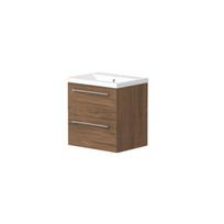 SCANDIC, spintelė su praustuvu, 2 stalčiai, 51cm, varinis ąžuolas
