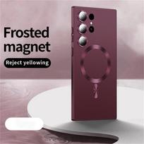 Matte telefono dėklai su Magsafe magnetiniu belaidžiu įkrovimu, skirti Samsung S25 S24 S22 S23 Ultra S24 S25 Plus, atsparūs smūgiams S25 Ultra gray