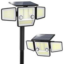 HAARAY Saulės šviestuvas, Lauko vandeniui atsparus jutiklinis šviestuvas, Maitinamas saulės energija, Didelio ryškumo, 2500 liumenų, Du judesio jutikliai, 180° jautrumas [2-krypčių]