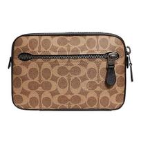 Coach Metropolitan 21 Classic Monogram Color Block Pebble Leather Waist Bag Small Men waist bag Khaki 69355-JIKHA Basic Set (Bag+Dust Bag) beige