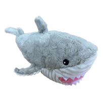 Plush Shark Dog Chew Toy Squeaky Stuffed Sea Animal Boredom Reduction Dog Teething Interactive Animal Plushie Toy Pet Supplies Shark gray