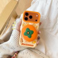 Apple 17promax cute cartoon persimmon iphone16/15/14 silicone phone case 13PM iPhone17PRO MAX persimono spalva