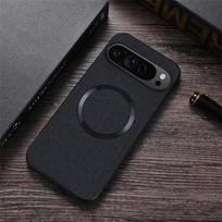 Magnetinis telefono dėklas Google Pixel 9 8 7 6 Pro 8A 7A 6A 5 Fold 2 Verslo Džinsinis Matinis Lygus Audinys Atsparus Smūgiams Apsauginis Dėklas For Pixel 6 black