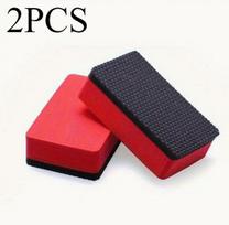 1~3pcs Nano Magic Clay Sponges Automotive & Multi-Surface Cleaning Natural Sponge, Cushion Foam & Anti-Slip EVA Car wash sponge red