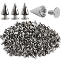 10/100pcs Punk Metal Spikes Double Cap Silver Rivets Cone Studs DIY Bags Clothes Spike Round Nail Rivet Handcraft Supplies 100pcs gray