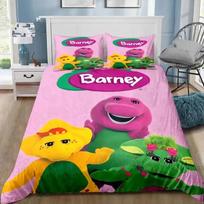 3D Spausdintas Barney Animacinių Filmukų Draugai Patalynės Komplektas Dvigulis Twin King Antklodės Užvalkalas Antklodė Pagalvės Užvalkalas Berniukai Mergaitės Suaugusiųjų Miegamasis 135x200cm pink