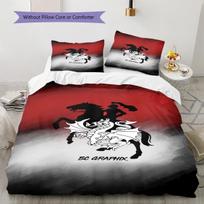 St George Dragons Pattern Bedding Set Quilt Cover Pillowcase Home Decor Gift (1 * duvet cover + 2 * pillowcase, without core) 135x200cm