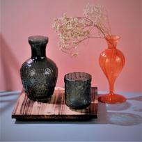 Bedside Carafe and Glass Set Household Large Capacity Glass Cold Water Pitcher and Cup for Bedroom Nightstand Green red