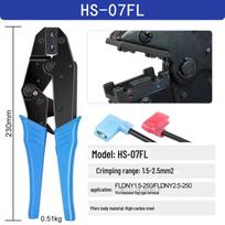 4.8/6.3 Vėliavėlės tipo laidų nuėmiklis ir presavimo replės iš anksto izoliuotiems lopetėlės tipo gnybtams, modelis HS-056FL.