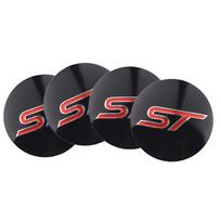 4PCS 56/60mm For Ford Focus Fiesta Mustang Mondeo Smax Ranger Kuga ST Shelby Car Wheel Center Hub Cap Badge Sticker Accessories black