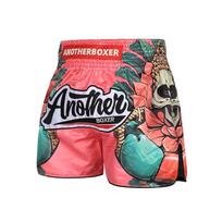 ANOTHERBOXER Skull Buddha Martial Arts Shorts Muay Thai Boxing MMA Training Unisex Performance Gym Pants Medium black