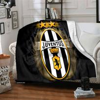 Juventus Heartbeat Logo Flannel Blanket, Soft Polyester, Modern Design, All-Season for Camping, Travel, Gifts for holidays or birthdays 75x90cm