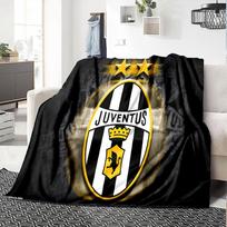 Juventus Heartbeat Logo Flannel Blanket, Soft Polyester, Modern Design, All-Season for Camping, Travel, Gifts for holidays or birthdays 150x200cm
