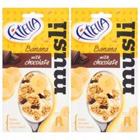 Fitella Crunchy Banana Muesli with Chocolate & Chia Seeds 50 g x 2