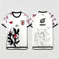 2026 New Anime Naruto Uchiha Itachi Jersey Manga Style Men's and Women's Summer Casual 3D Printed T-Shirt S white
