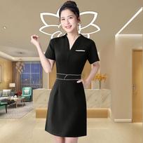 Elegant Women's Beauty Salon & Spa Uniform for Professional Training Sessions S black