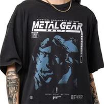 Unisex Metal Gear Solid T-shirt, Vintage Short Sleeve Crewneck Tees, Round Collar Short Sleeve Fashion T-shirts 140 gray