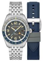 Fluss GMT Automatic 15 ATM Water Sapphire Gray [SPINNAKER] Watch, Self-winding, Resistant, Crystal, Dial, SP-5120-11, Men's pilka spalva