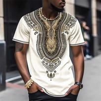 Afrikietiški drabužiai vyrams Dashiki marškinėliai Tradiciniai drabužiai Trumpomis rankovėmis Laisvalaikio retro stiliaus gatvės apranga Vintažinis etninis stilius XL gray