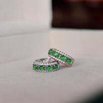 Grade A Jade Rice Bead Ear Cuff in S925 Sterling Silver - Ideal Gift for Festivals white