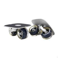 Kompaktiški riedučiai su neslystančiu pagrindu ir ratukais visoms amžiaus grupėms Clear Black Wheels