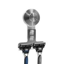Stainless Steel Suction Cup Shaver Holder Wall Mounted Anti-drop Design Shaver Storage Rack No drilling Powerful gray