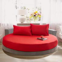 100% medvilnės paklodė su guma apvaliam čiužiniui Madinga Romantiška Vienspalvis raštas Lovos užtiesalas Apvalaus čiužinio užvalkalas Lovatiesė 2pcs pillowcase red