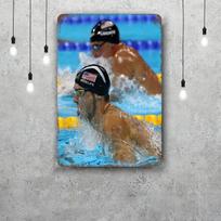 Michael phelps Dekorasyonas Vintažiniai Metaliniai Ženklai Skardos Ženklai Kapitonų Plakato Dekoracija Barui Pub Klubui Vyriškas Urvas Sienos Dekoracija 20x30cm（7.8x11.8inch）