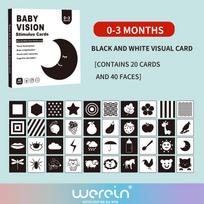 We Rein High Contrast Baby Black White Flash Cards, Newborn Visual Stimulation Cognitive Learning Toys  Playsetss, 0-6 Months Infant white