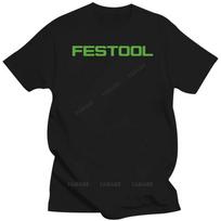 Hot sale short sleeve Classic Festool Powertools Logo Black Tee Shirt Men's Casual Style Cotton Bottoming T shirt o-neck Tops 3XL green