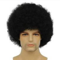 Theater props, blackface makeup, curly wig, bomb hairstyle, black wig black