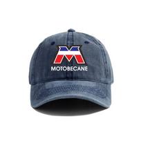 Motobecane Prancūziško Motociklo Biker Kepurės su Snapeliu Senovinės Kepurės Unisex Moterims Retro Lauko Vasarinės Reguliuojamos Kepurės Dovana MZ blue