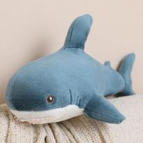 Mėlyno ryklio pagalvė Pliušinė lėlė Didelė ryklio lėlė Namų pagalvė Mergaitei raminanti skudurėlinė lėlė 45cm（0.18kg） gray