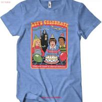 Steven Rhodes Lets Celebrate T Shirt Vintage Comfortable Breathable Slightly Casual Top For Everyday Wear Fashion 4XL gray