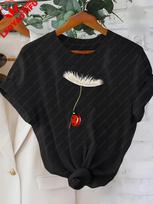 Unisexs Casual Top With Ladybug Dandelion Round Neck Everyday Shirt For Summer Short Sleeved Harajuku Streetwear Tops Tees 3XL black