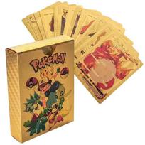 Auksinės folijos kortelės 55 vnt. TCG kolekcinės kortelės Anime prekių dovanos Blizgus auksinis paviršius Angliška versija geltona
